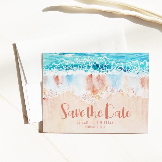 Strandzand Save The Date Briefkaart