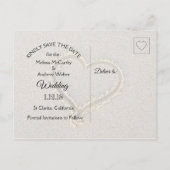 Strandzanddoller Thema Trouw Save the Date Aankondigingskaart (Achterkant)