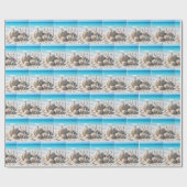 Strandzandpompoenen en zeesterren cadeaupapier (Vlak)