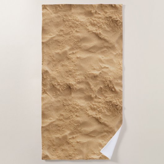 Strandzandtextuur handdoek – hyperrealistische loo (Voorkant)