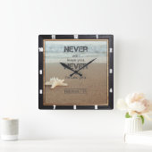 Strandzeester Hebreeën 13:5 Vierkante Klok (Huis)