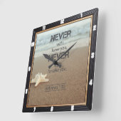 Strandzeester Hebreeën 13:5 Vierkante Klok (Hoek)