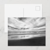 Strandzicht in zwart en wit briefkaart (Voorkant / Achterkant)