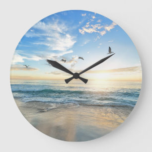 Strandzicht Mooie Serene Oceaan Grote Klok