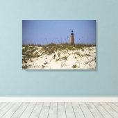Strandzicht op Ponce Inlet Lighthouse Wrapped Canv Canvas Afdruk (Insitu (Houten vloer))