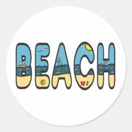 strandzijde ronde sticker