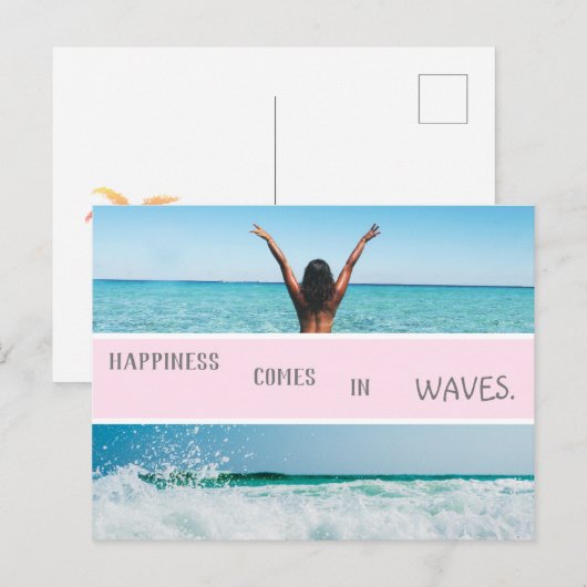 strandzomergolven tropische vibes briefkaart (Voorkant / Achterkant)