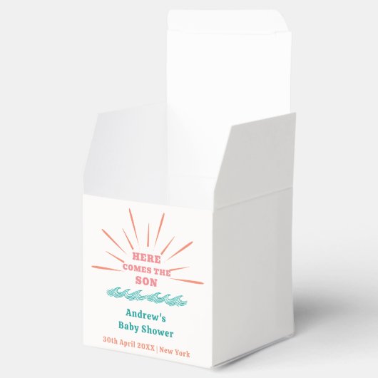 Strandzon hier komt het Son Baby shower Bedankdoosjes (Geopend)