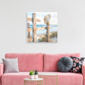 Strandzonnehoed in zeewind canvas afdruk (Insitu (Woonkamer))