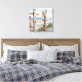 Strandzonnehoed in zeewind canvas afdruk (Insitu (Slaapkamer))