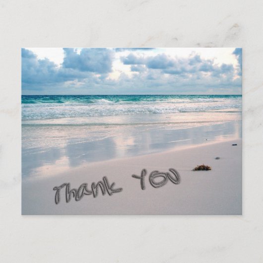 Strandzonsondergang Dank u Zand Schrijven Briefkaart (Voorkant)