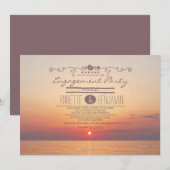 Strandzonsondergang romantisch modern verlovingsfe kaart (Voorkant / Achterkant)