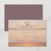 strandzonsondergang RSVP-kaart RSVP Kaartje (Voorkant / Achterkant)
