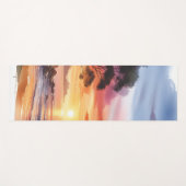 Strandzonsondergang Serene Ombre Blue & Oranje gol Yogamat (Voorkant (horizontaal))