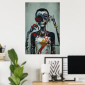 Strange bizarre persoonsportret | AI Art. Poster (Thuiskantoor)