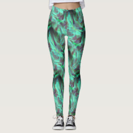 Strange camouflage satijn-toon, groenachtig tot ko leggings