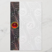 STRANGE CIRCLES, SWIRLS, Red Ruby Gemstone Briefpapier (Voorkant)