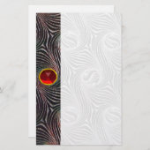 STRANGE CIRCLES, SWIRLS, Red Ruby Gemstone Briefpapier (Voorkant / Achterkant)
