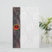 STRANGE CIRCLES, SWIRLS, Red Ruby Gemstone Briefpapier (Staand voorkant)