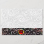 STRANGE CIRCLES, SWIRLS, Red Ruby Gemstone Briefpapier (Voorkant)