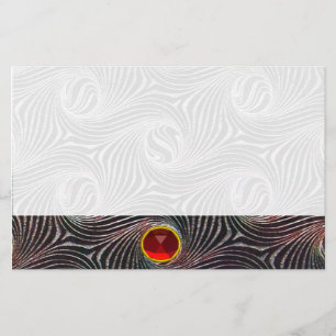 STRANGE CIRCLES, SWIRLS, Red Ruby Gemstone Briefpapier