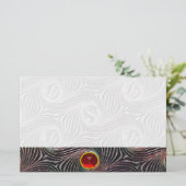 STRANGE CIRCLES, SWIRLS, Red Ruby Gemstone Briefpapier (Staand voorkant)
