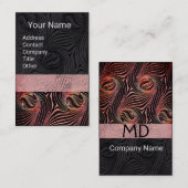 STRANGE CIRCLS, SWIRLS Red Brown Abstract Black Visitekaartje (Voorkant / Achterkant)