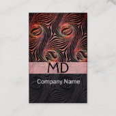 STRANGE CIRCLS, SWIRLS Red Brown Abstract Black Visitekaartje (Achterkant)