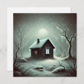 Strange Dark House Snowy Winter Night Kaart (Voorkant / Achterkant)