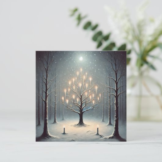 Strange Dark Winter Night Holiday Kaart (Staand voorkant)