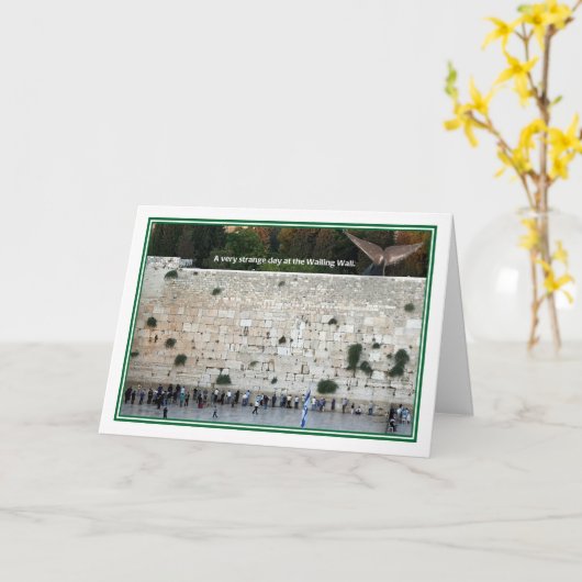 Strange Day at Wailing Wall Jewish Birthday Card Kaart (Gele Bloem)