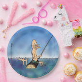 Strange Day Vist Cartoon Papieren Bordje (Feest)