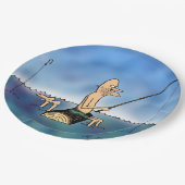 Strange Day Vist Cartoon Papieren Bordje (Gekanteld)