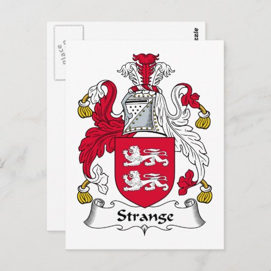 Strange Family Crest Briefkaart (Voorkant / Achterkant)