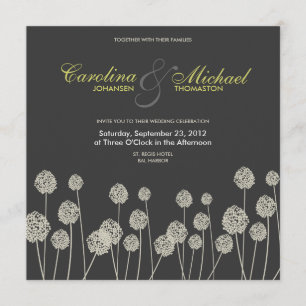 Strange Flowers Modern Wedding Invite Kaart
