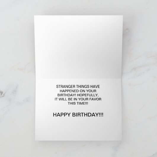 Strange & Funny  Verjaardag Afbeelding Kaart (Binnen)