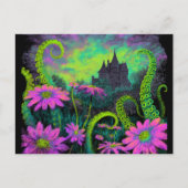 Strange Garden Blacklight Art Style Briefkaart (Voorkant)