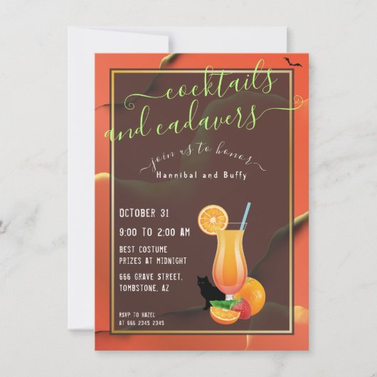 Strange Halloween Parody Cocktails en Cadavers Kaart (Voorkant)