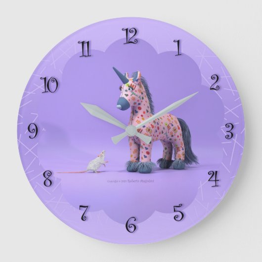 Strange ontmoet Muis en Unicorn Grote Klok (Voorkant)