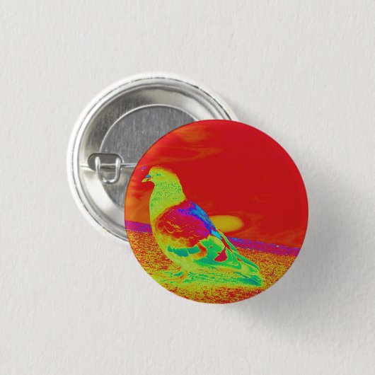 Strange Pigeon Ronde Button 3,2 Cm (Voorkant /achterkant)