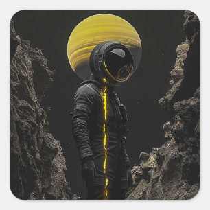Strange Planet Vierkante Sticker