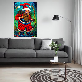 Strange portret van Santa Claus | AI Art Poster
