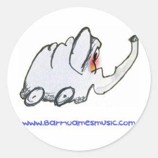 Strange Slumber - olifant op wielen! Ronde Sticker
