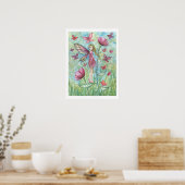 Strange Summer Poppies Flower Fairy and Butterfly Poster (Keuken)