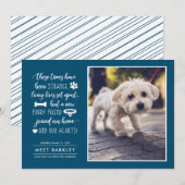 Strange Times New Pet Photo Notice| Blauw Feestdagenkaart (Voorkant / Achterkant)