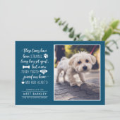 Strange Times New Pet Photo Notice| Blauw Feestdagenkaart (Staand voorkant)