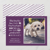 Strange Times New Pet Photo Notice| Plum Feestdagenkaart (Voorkant / Achterkant)