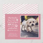 Strange Times New Pet Photo Notice| Roze Feestdagenkaart (Voorkant / Achterkant)