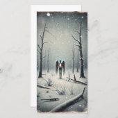 Strange Unique Snowy Winter Night Holiday Kaart (Voorkant / Achterkant)