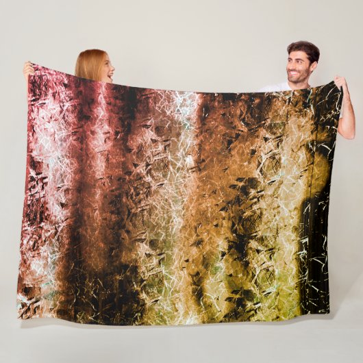 Strange vezeltextuur en vuil of verbrand fleece deken (In situ)